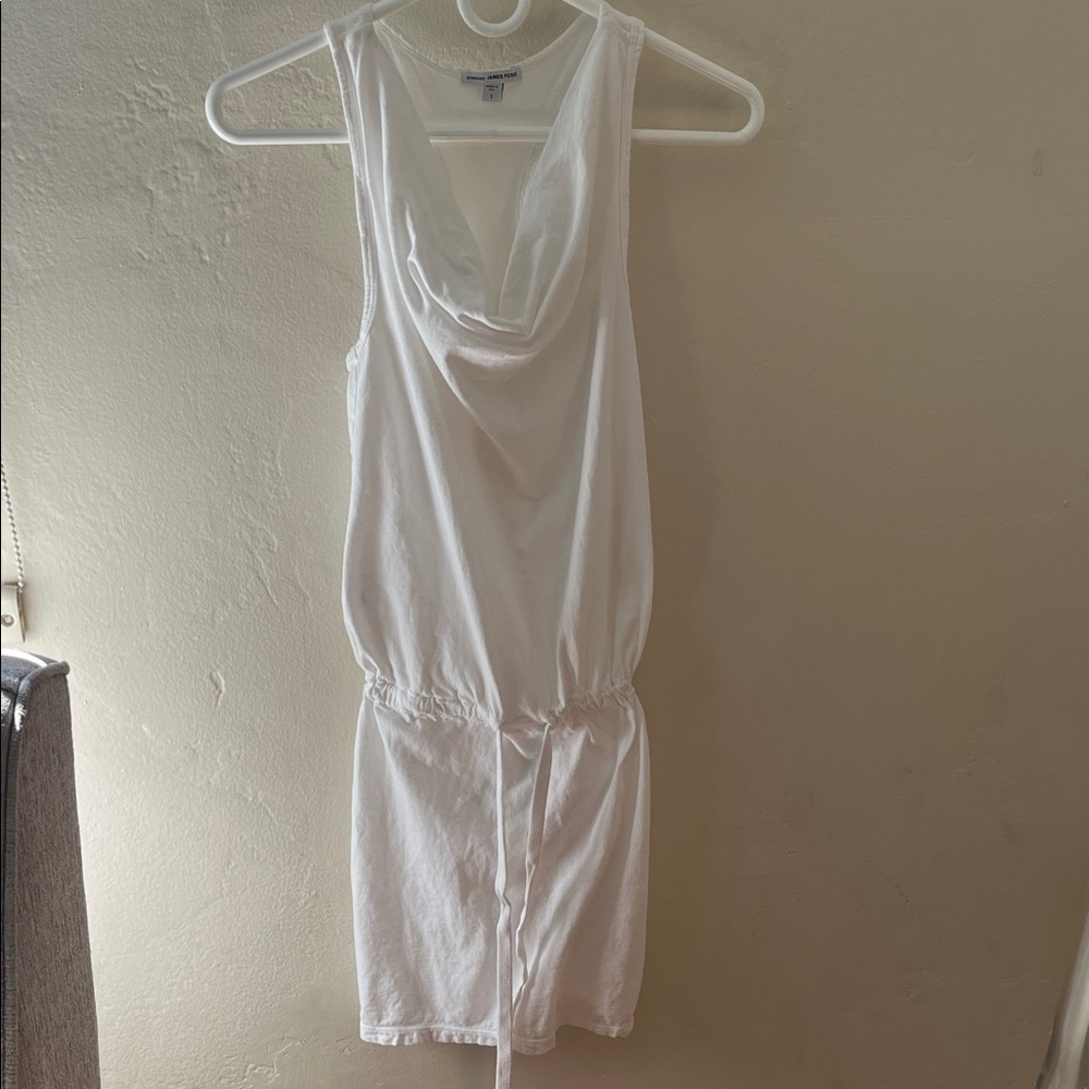 James Peres Sz 1 White Sleeveless racerback Dress
